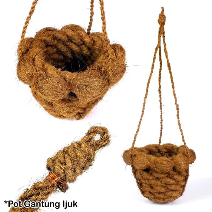 PROMO Pot Gantung Ijuk Tanaman Cantik Taman Pot Ijuk Serabut Kelapa ukuran 15