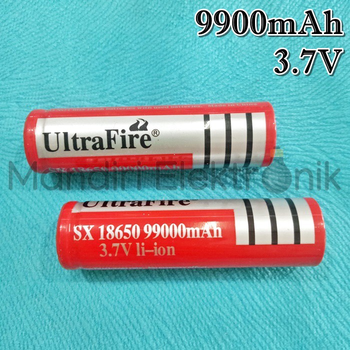 Baterai Ultrafire 18650 9900mAh 3.7V Batre - Batrai Cas Senter