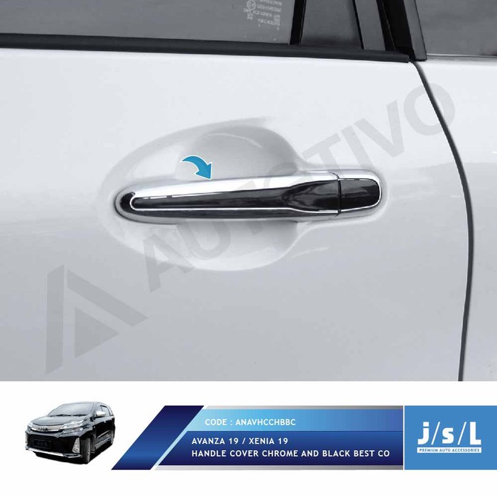 JSL Cover Pintu Avanza Xenia 2019 Handle Standard Black Chrome