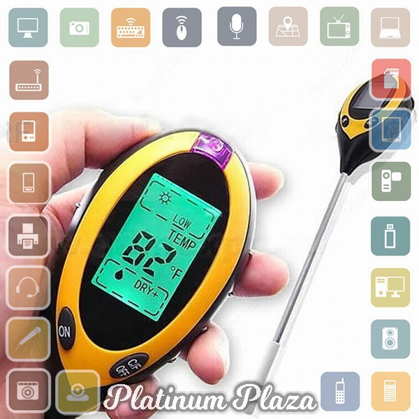 Grab Medan Alat Pengukur 4 in 1 Temperature &amp; Kelembaban Tanah Soil Moist PH Analyzer YIERYI 12