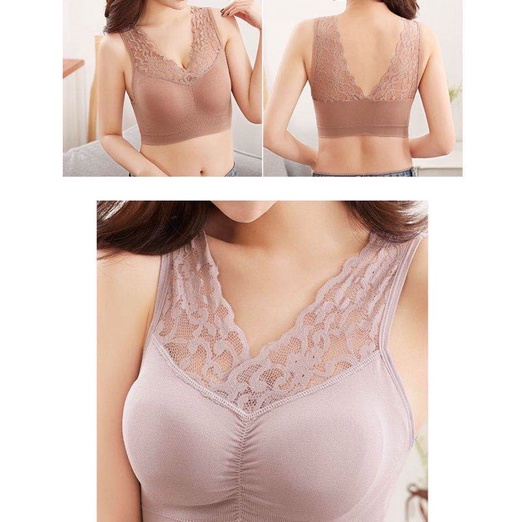 ♫ Megata ♫ A131 Bra BH Wanita Tanpa Kawat Bahan Halus Bralette Elastis Sexy dengan Busa Motif