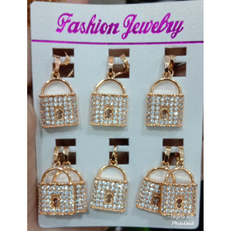 bandul kalung gembok , titanium