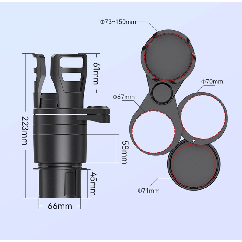 AM-39 Car Drink Cup Holder Mobil Fitur 4in1 Phone Holder Muter 360 Bisa diLebarin Serbaguna Pemasangan diTempat Botol Mobil Bisa Muat 4 Botol Serbaguna