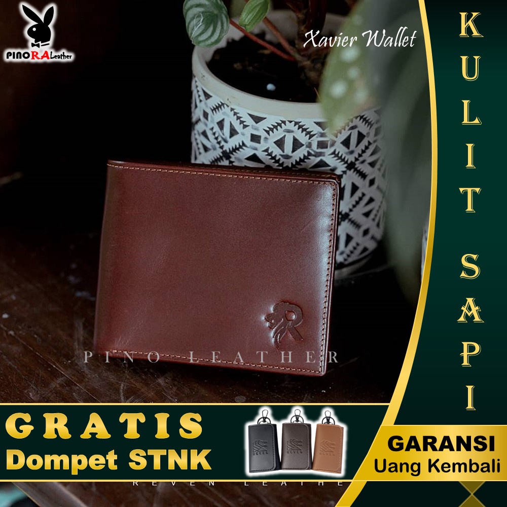 dompet lipat kulit pria reven xavier wallet branded original kulit sapi asli premium