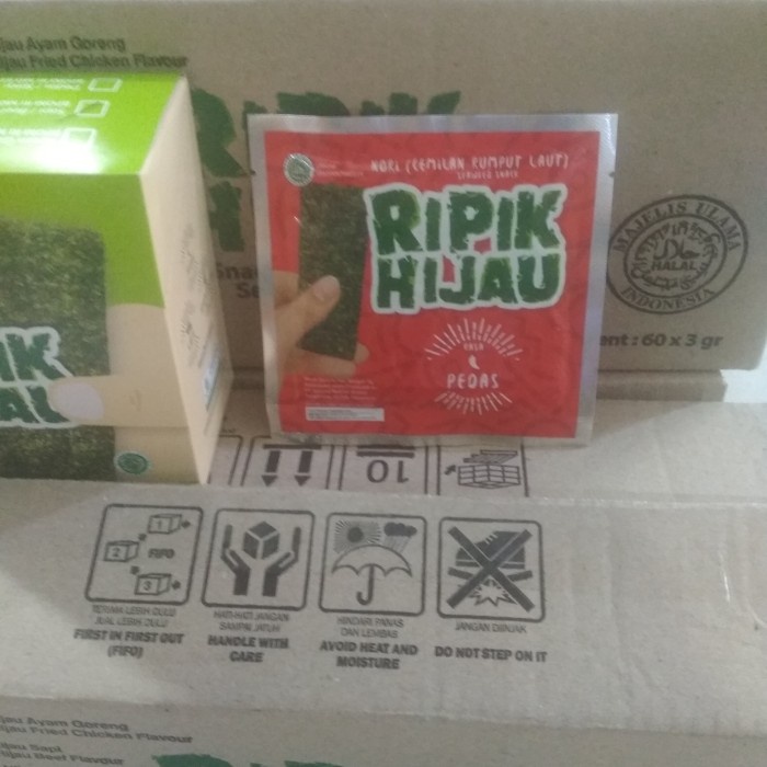 

TERLARIS 1 karton Ripik Hijau 3g isi 60pcs - sapi