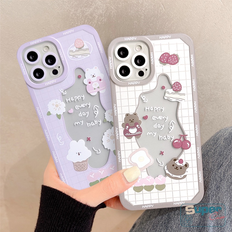 Soft Tpu Clear Case Samsung A51 A71 A11 A52 A21s A10s A32 A10 A14 A04E A04 A50 A73 A53 A03s A30s M23 A02 A22 M32 A33 A23 A12 A20s A52S A13 F22 A50s Sarung Kelinci Beruang Kartun Lucu