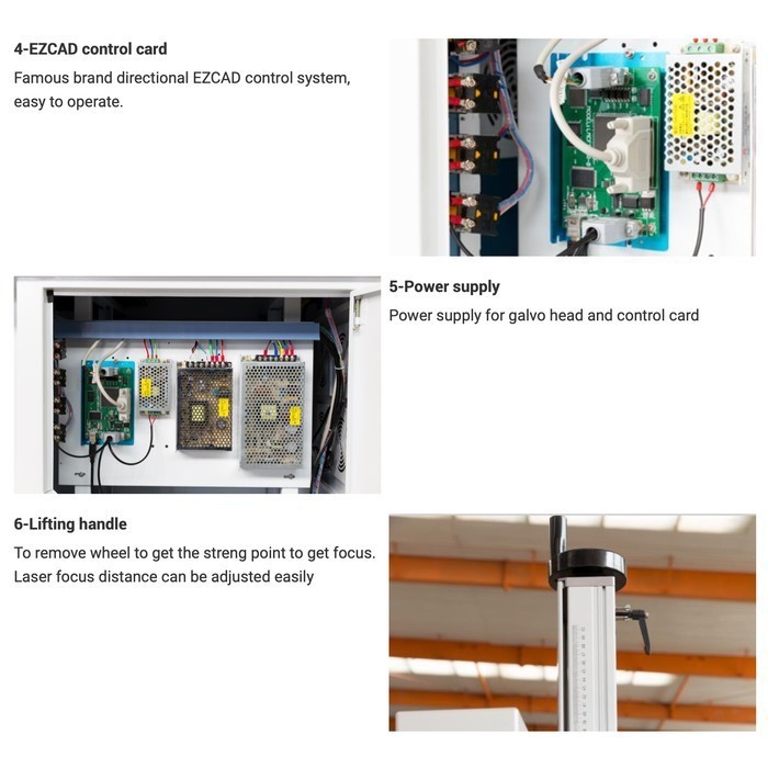 Zaiku Industrial Fiber Laser Marking Tabletop Power 50 Watt for Engrave Metal