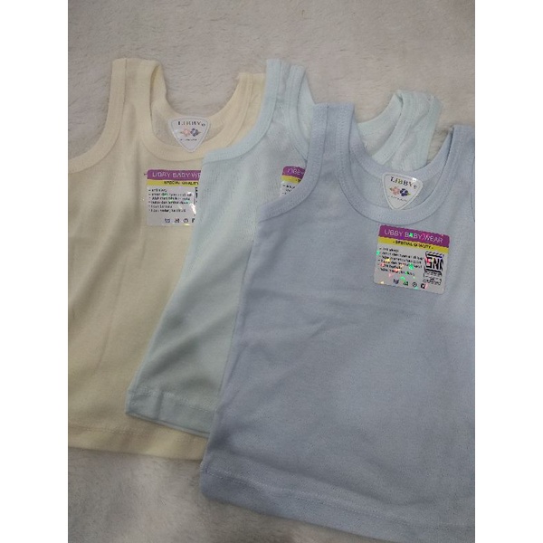 LB011 Libby Singlet Kaos Kaus Dalam Putih Anak Bayi Laki laki Perempuan Newborn S M L XXL 2L-2