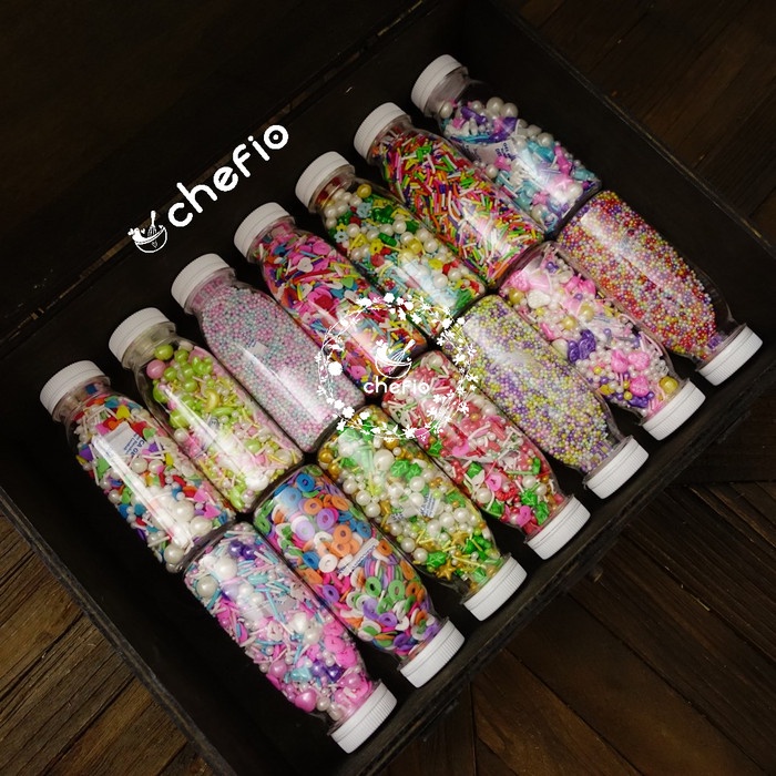 Chefio Edible Sprinkle Cake / Sugar Beads Trimit Topping Cake Ice Cream