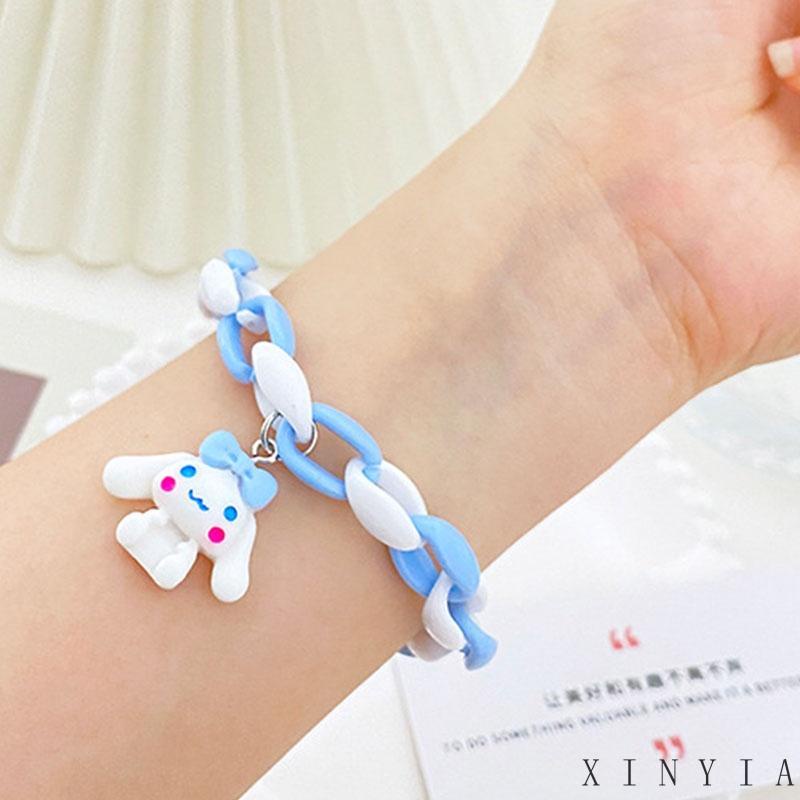 Xia.id Gelang Tangan Pasangan / Pria / Wanita Desain Kartun Telinga Anjing Besar Lucu Warna Pink / Biru