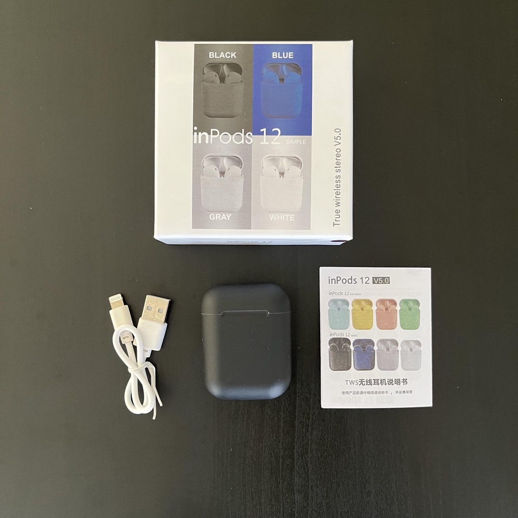 Official Inpods 12 Black Headset Bluetooth TWS IOS & Android-4