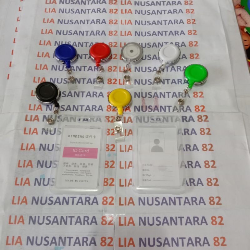 

paket ID Yoyo putar list silver dengan casing id tutup bening 2 kartu