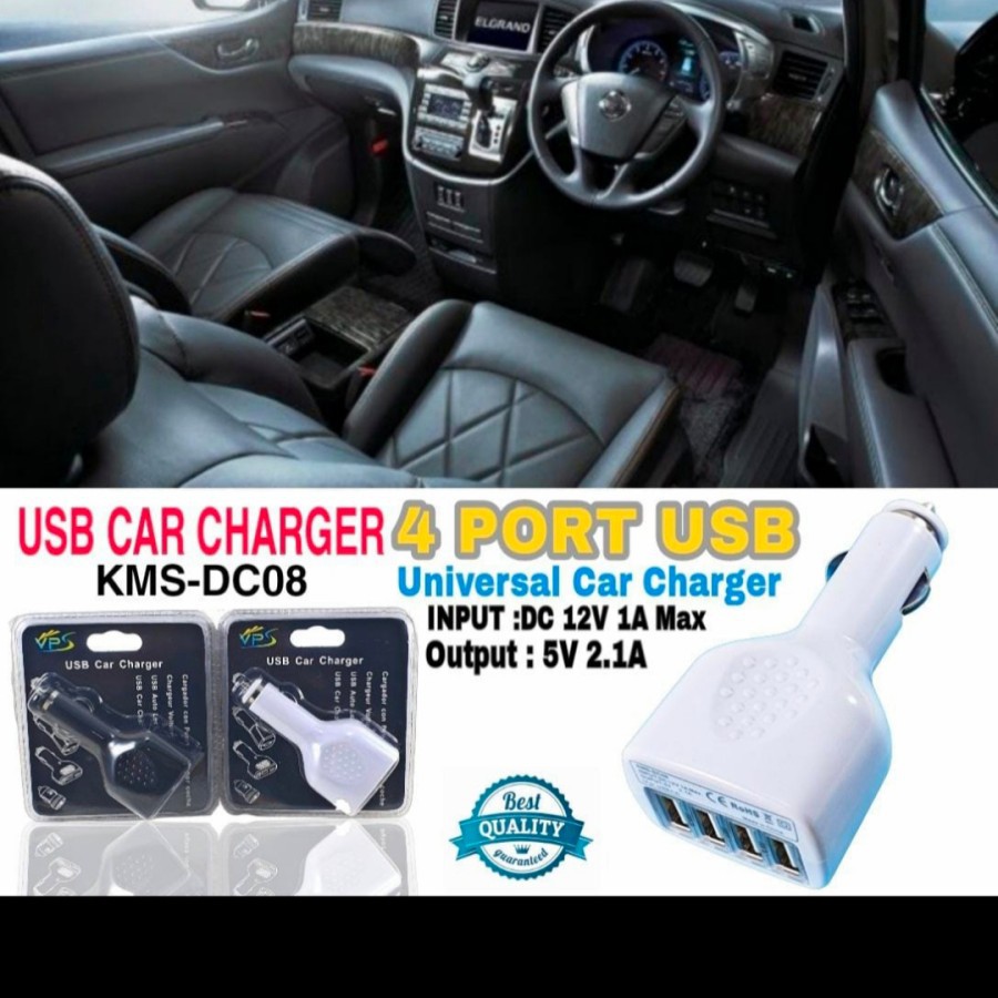 CHARGER MOBIL TECHNOLOGY 4USB 2A 5V HITAM PUTIH