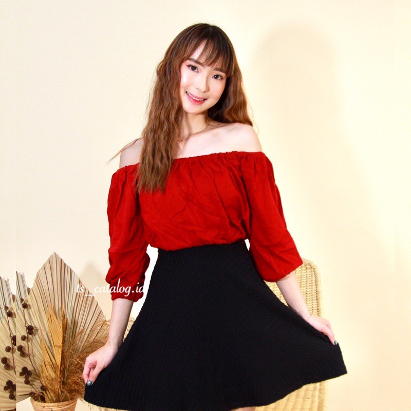 Baju Import Wanita Sabrina Polos Blouse Rajut BEST SELLER 9562