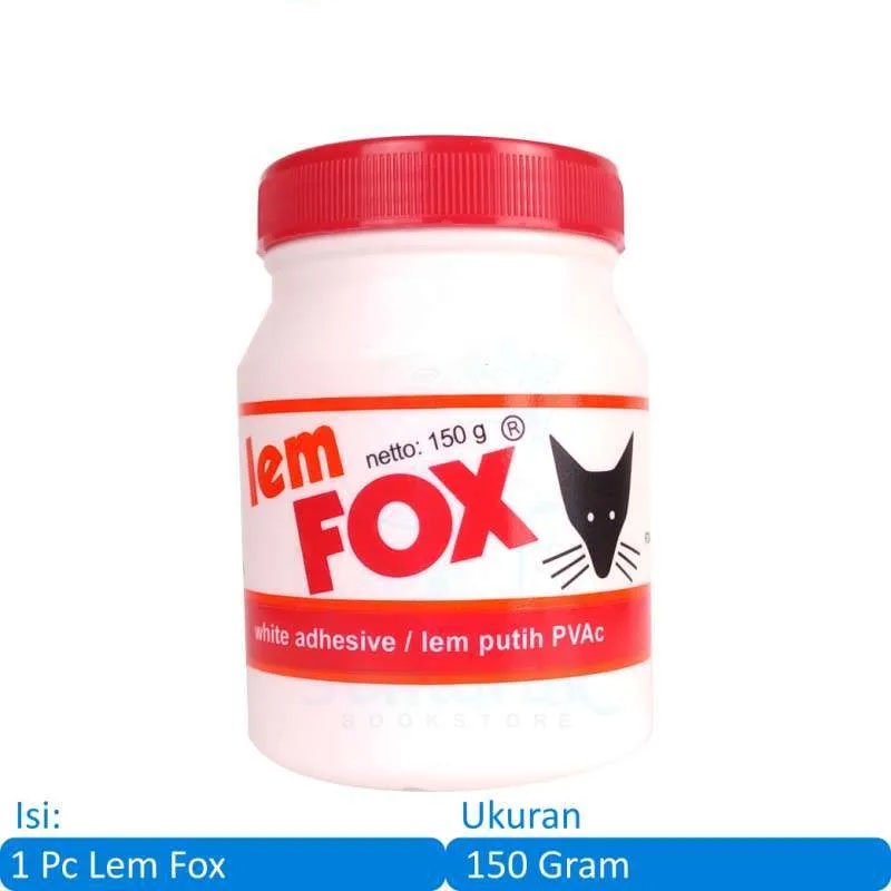 

Lem FOX Putih White Adhesive PVAC Kayu Kertas 150Gr Bahan Slime