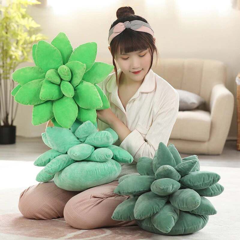 45cm Mainan Succulent Plant Stuff Toys Boneka Pillow Plush Plushie Toys Plants Room Home Decor