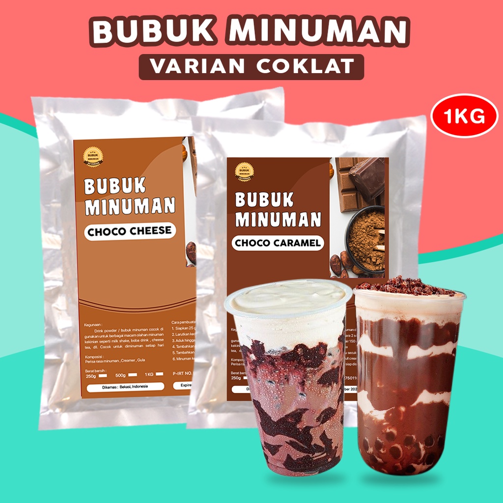 BUBUK MINUMAN RASA COKLAT 1KG / BUBUK MINUMAN BOBA 1KG / SERBUK MINUMAN ANEKA RASA COKLAT 1KG / BUBUK MINUMAN KEKINIAN 1KG / SERBUK MINUMAN BOBA 1KG/ POWDER DRINK