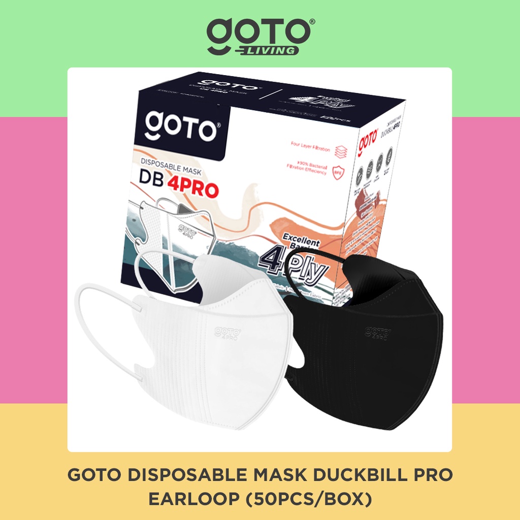 	 Goto Masker Duckbill PRO 4 Ply Face Mask Earloop 4ply Box Isi 50 Pcs	