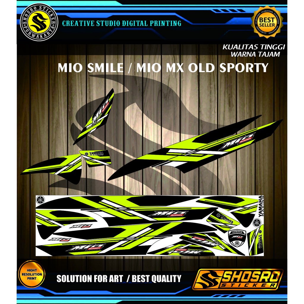 COD/STICKER STRIPING VARIASI MOTOR YAMAHA MIO MX MIO SMILE MIO OLD VARIASI WARNA SIMPLE HIJAU VARIAS