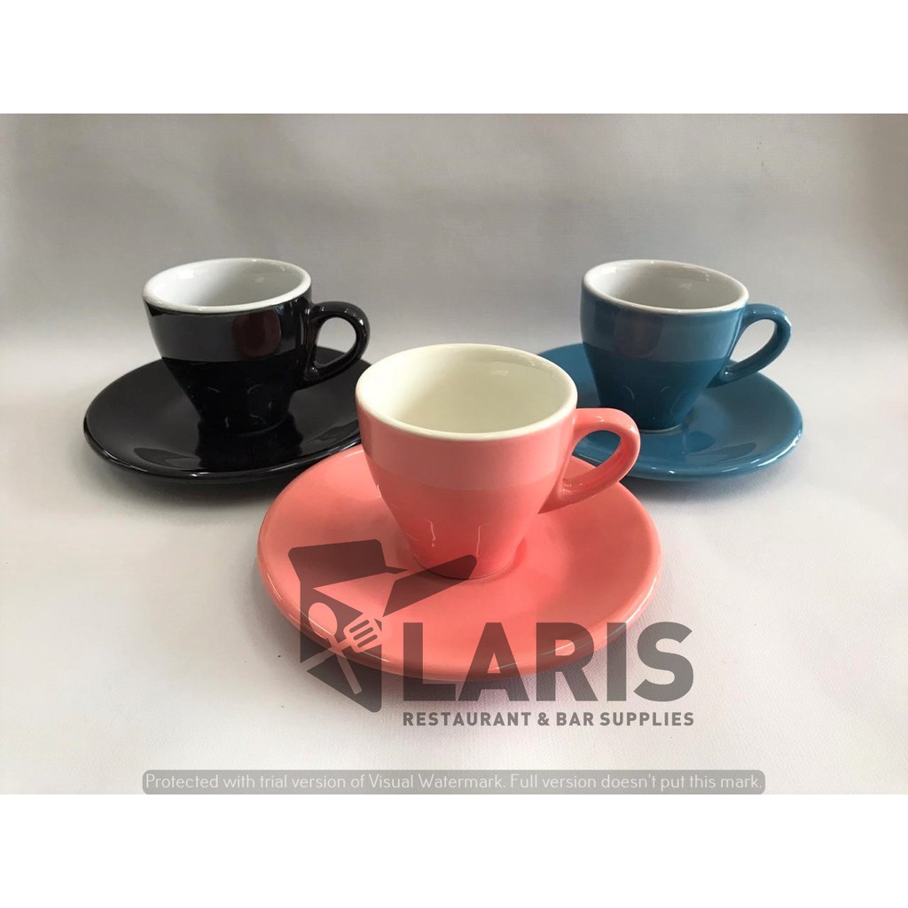 Cangkir Mini Kopi Espresso Keramik Warna 90ml / Cangkir Cafe Restoran Unik