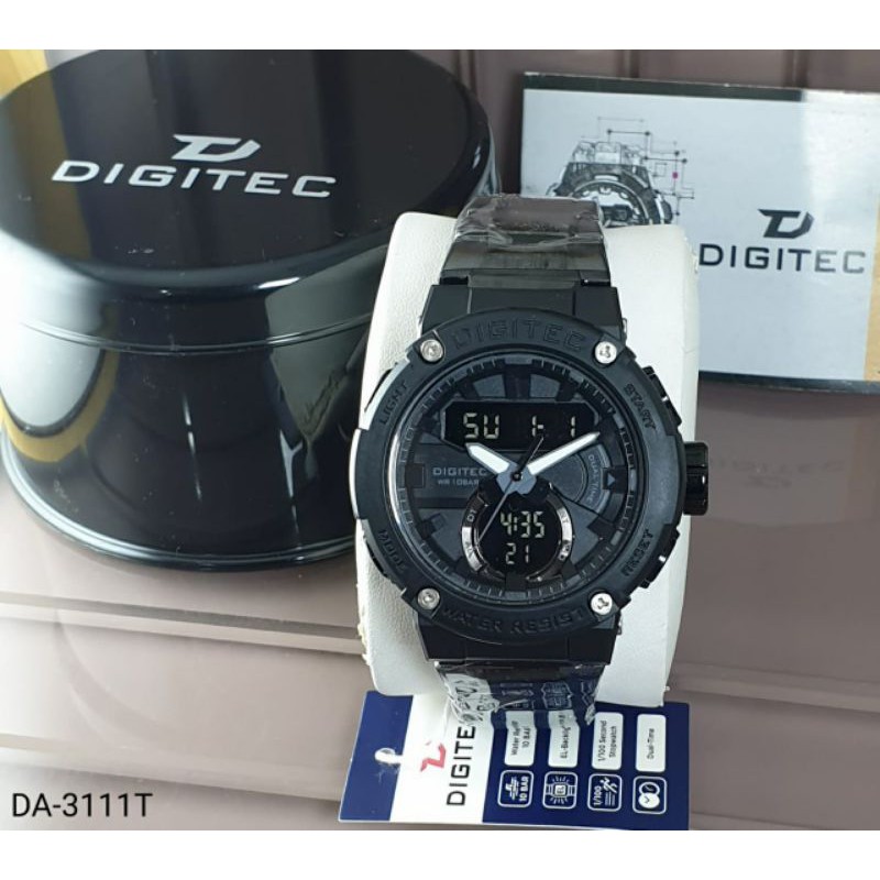 COD Jam Tangan Pria Digitec Original DA-3111T Rantai Stainless Tahan Air Gratis Ongkir COD