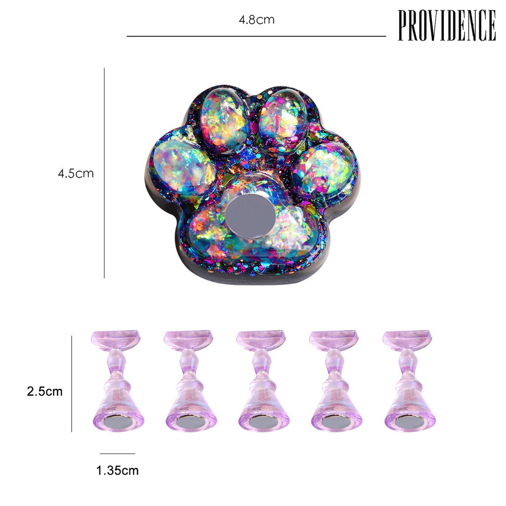 Providence 1 Set Holder Display Kuku Palsu Bentuk Cakar Kucing Bahan Akrilik Untuk Latihan Nail Art