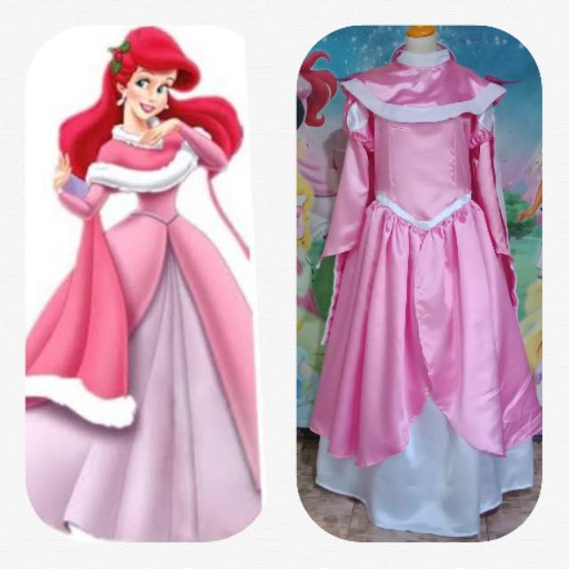 Kostum Princess  Ariel Mermaid Pink Dewasa