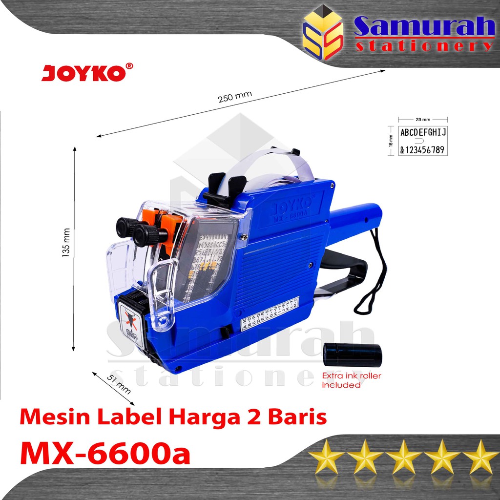 

Alat Label Harga Joyko MX-6600A 2 Baris / Tag Price Labeller 2 Line MX 6600A / Mesin Tembak Harga