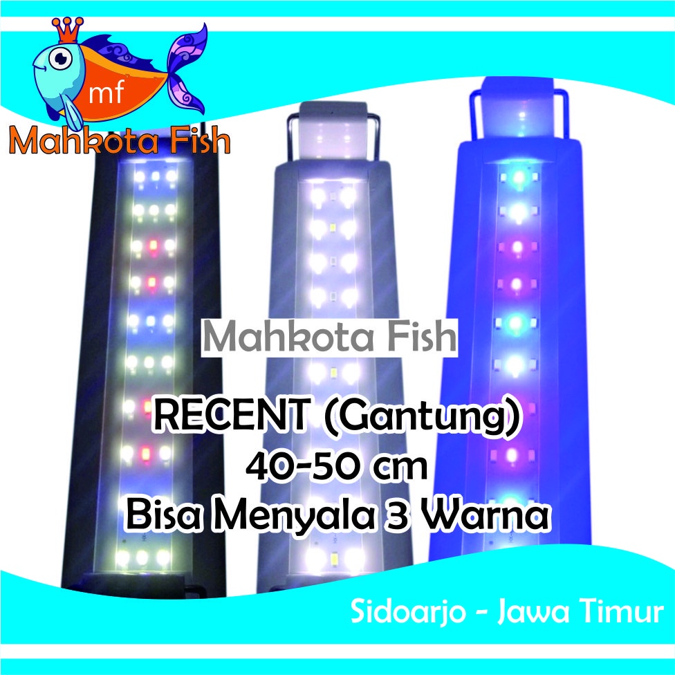 Lampu Gantung Aquarium 40-50 cm HEMAT ENERGY | BISA GANTI TIGA WARNA | PUTIH  | Aquascape (GRATIS Buble)