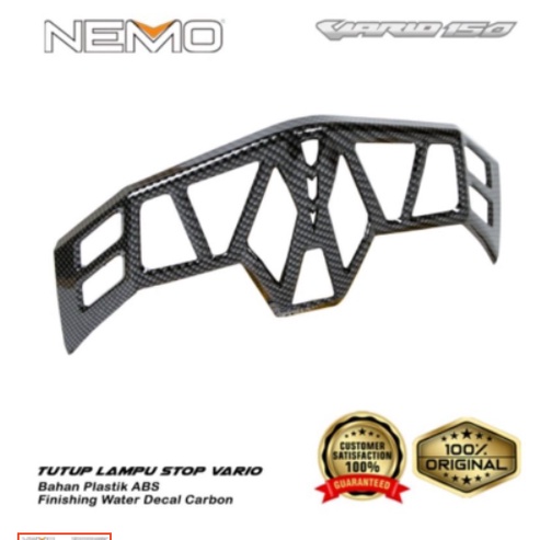 Cover Tutup Variasi Lampu Stoplamp Belakang Honda Vario 150 2018 Carbon Karbon Nemo - Charmoto