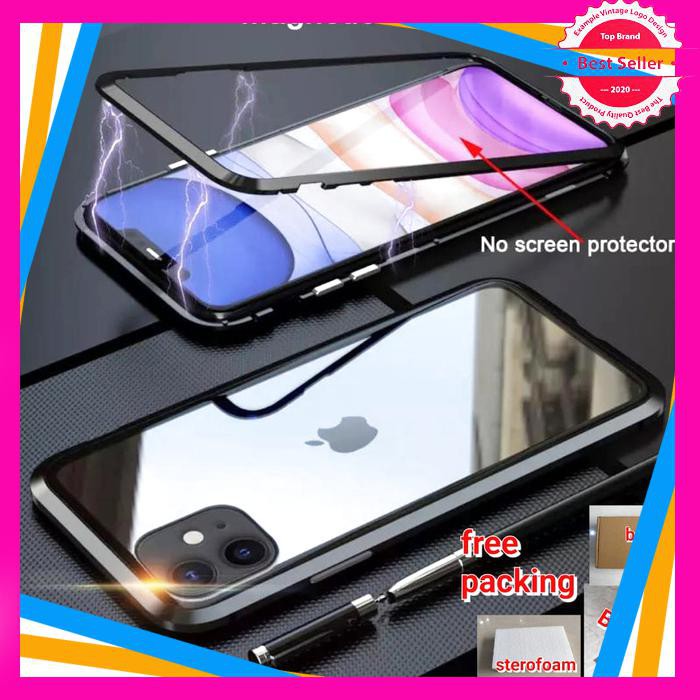 REDMI NOTE 9 PRO CASE PREMIUM MAGNETIC GLASS CASE CASING KACA BELAKANG