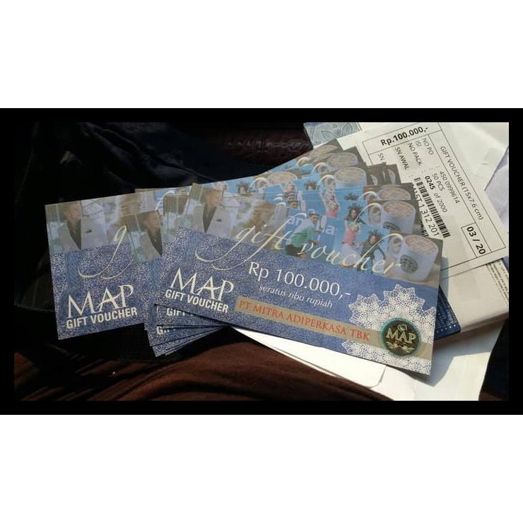 Voucher MAP (PT. Mitra Adi Perkasa) pecahan 100.000 edisi 2018