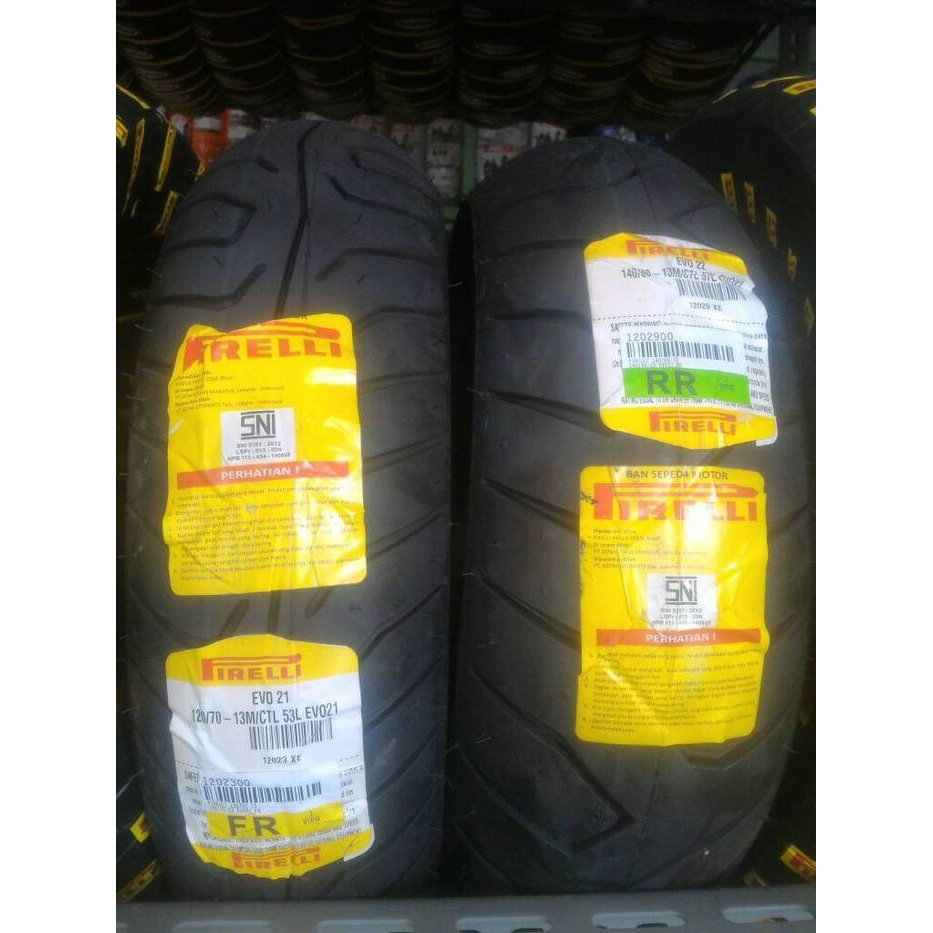 Ban Pirelli Evo 21 + Evo 22 110/70 - 12 + 120/70 - 12 Ori