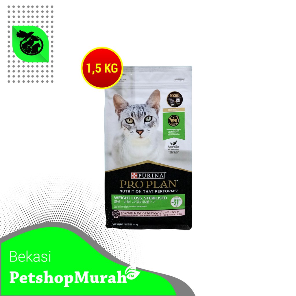 ProPlan Makanan Kucing Kebiri Obesitas Sterlised Salmon 1.5KG