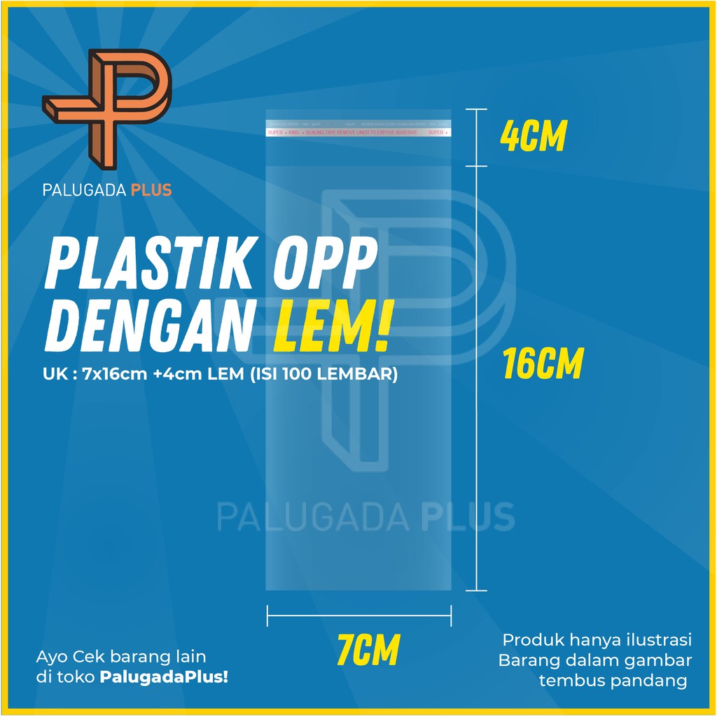 

Plastik OPP LEM Ukuran 7x16cm +4cm(LEM) 100pcs/pack OPP duit/uang/cash, souvenir, aksesoris
