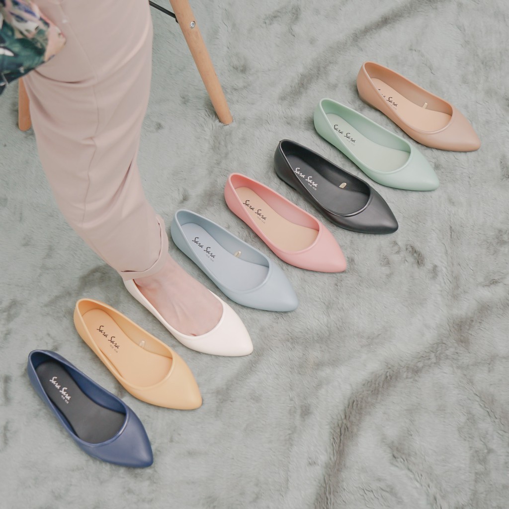 Sara Sara PELANGI Sepatu jelly wanita sepatu kerja wanita flat shoes jelly sepatu empuk terbaru