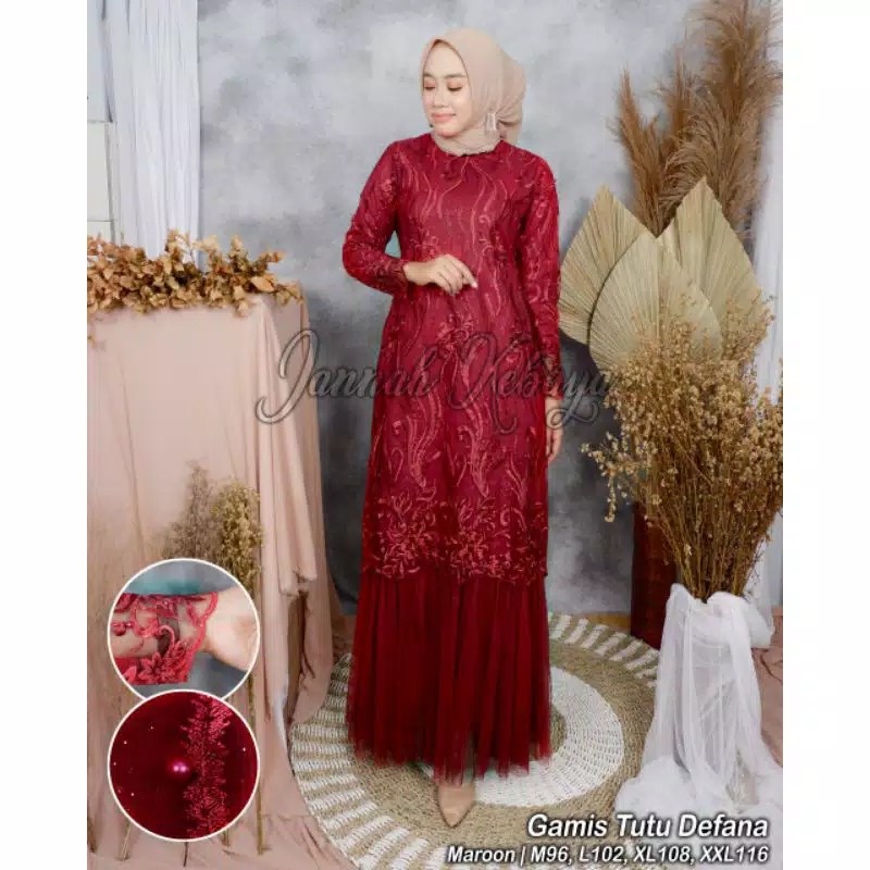 Kebaya Gamis Defana Jannah/gamis Tutu Terlaris/gamis Tutu Termurah