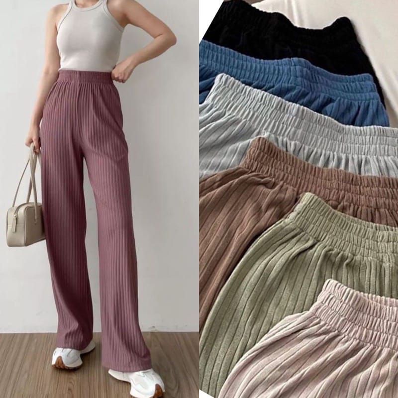 Kai Knit Pants - Celana Kulot Knit Tebal - Celana Wanita