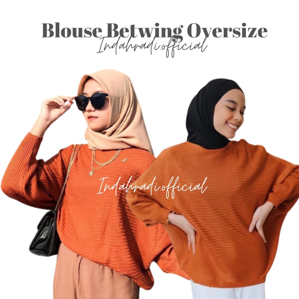 BLOUSE BAJU RAJUT BATWING OVERSIZE ATASAN MODEL KELELAWAR OUTER SWEATER KNIT WANITA