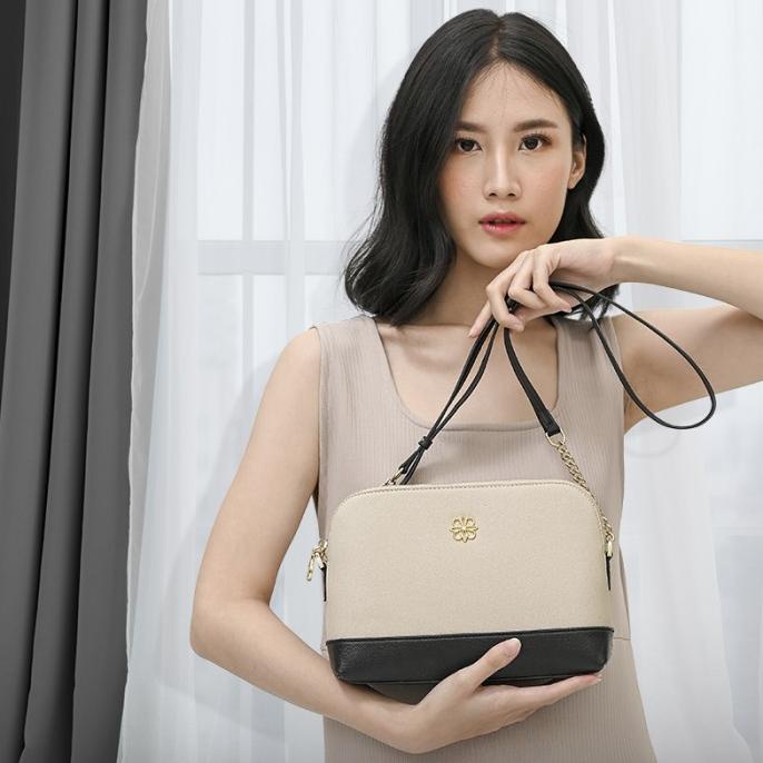 Tas Selempang Les Catino Paris Montaigne Crossbody-24 Smoke Grey/Black