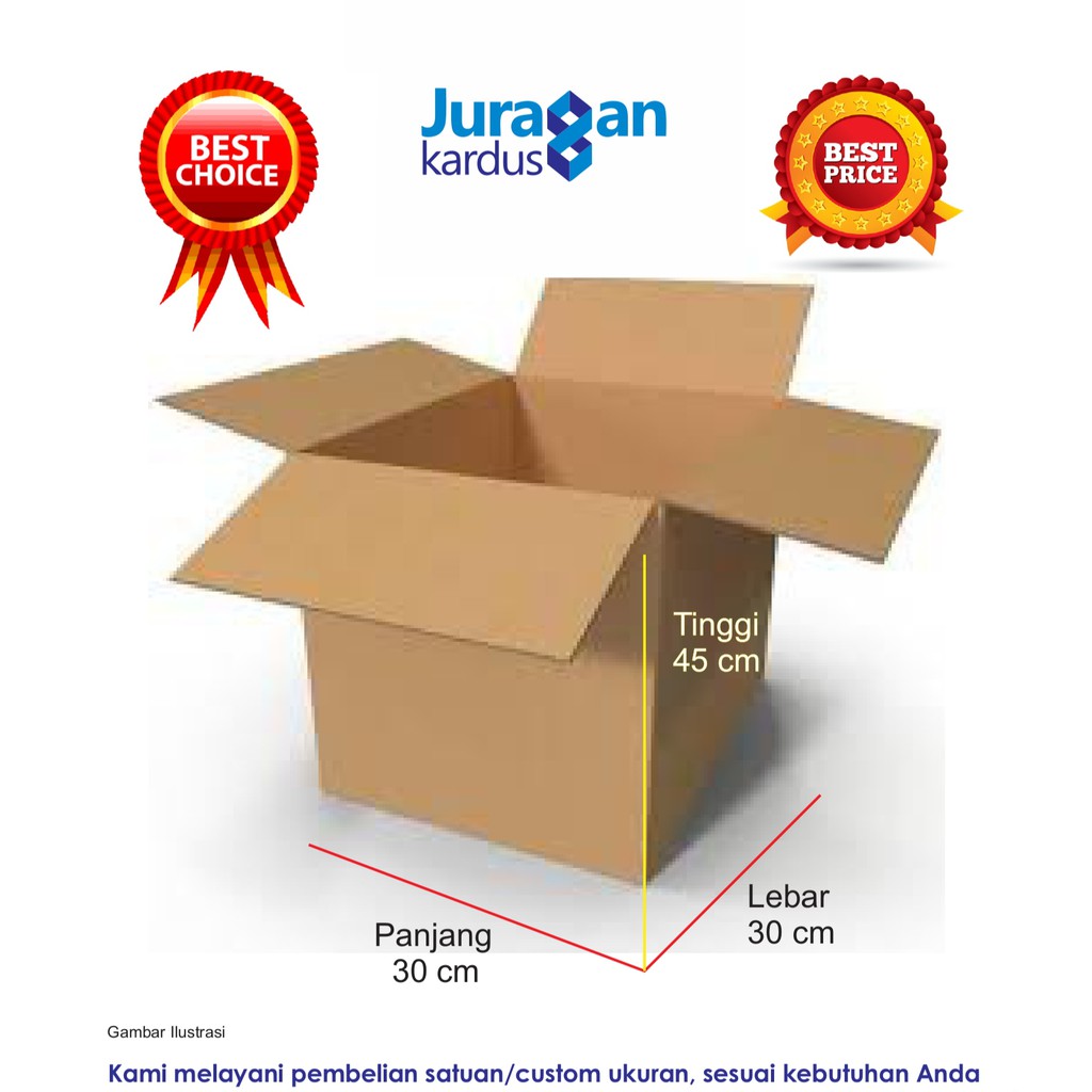 

Kardus Polos 30x30x45 cm