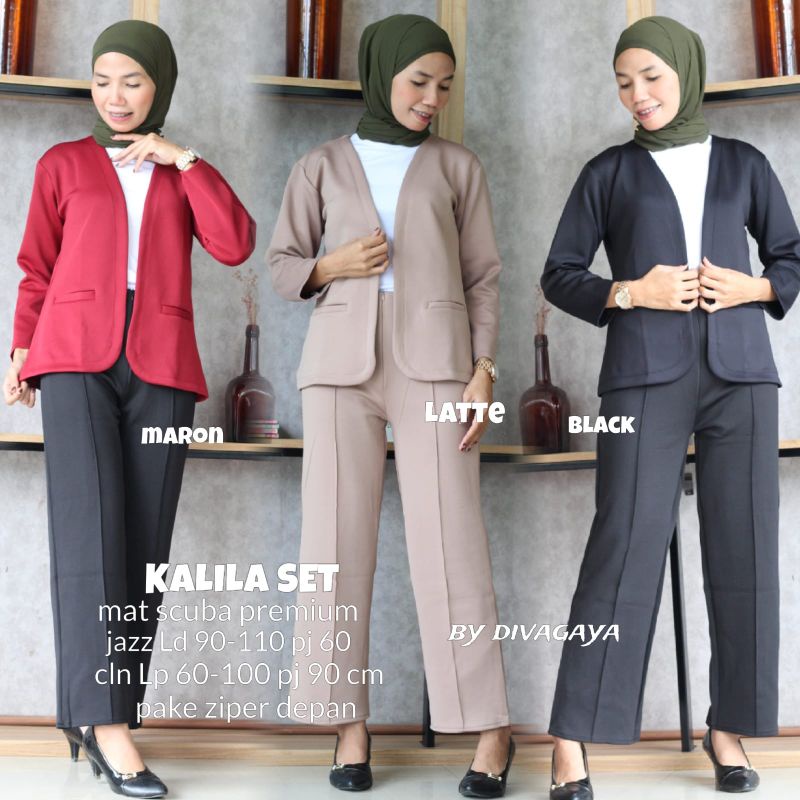 SETELAN BLAZER + CELANA SCUBA TERBARU