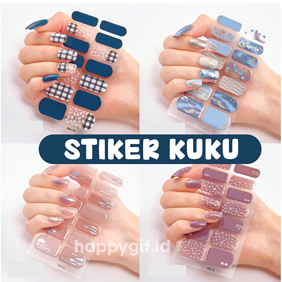 DQ Series Premium Nail Art Sticker 14 Pcs Stiker Kuku KU030