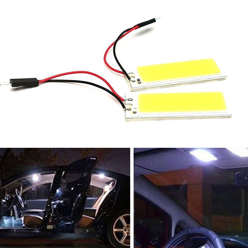 Hot Sale/Lampu Panel Interior Mobil LED COB 36warna Putih, Bohlam Lampu Panel Interior Mobil 12V Dengan T10 BA9S Dan Adaptor Lampu Kubah