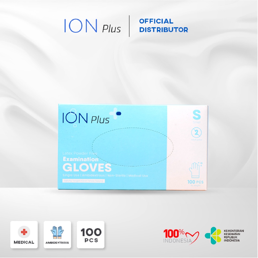 Sarung Tangan Latex ION PLUS Gloves Powder Free