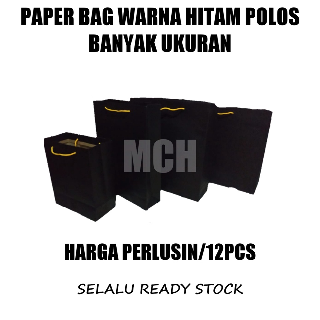

Paper Bag Hitam Polos Banyak Ukuran / Tas Kertas Kraft Hitam Perlusin / Paperbag / Paper Bag Tas Belanja / Goodie Bag / Tas Souvenir Warna