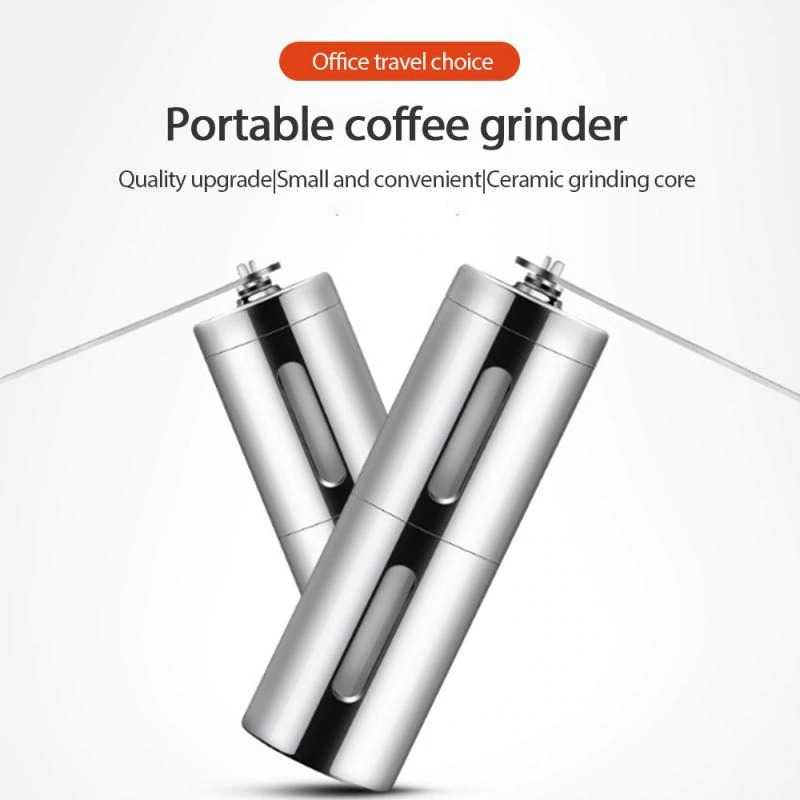 Grinder Kopi Manual Alat Penggiling Biji Coffee Espresso Portable Stainless Steel Botol Kaca