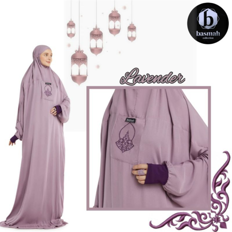 (Lavender) Mukenah manset terompah hadromaut BASMAH
