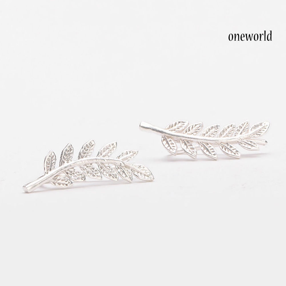 OW@ Fashion Women Party Jewelry Decor Elegant Plant Leaf Pattern Sweep Earrings