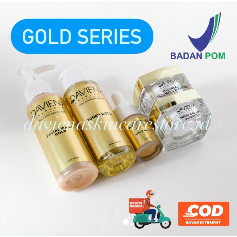 GOLD SERIES DAVIENA SKINCARE PAKET LENGKAP // DAVIENA SKINCARE ORIGINAL  KRIM PEMUTIH / CREAM PEMUTI